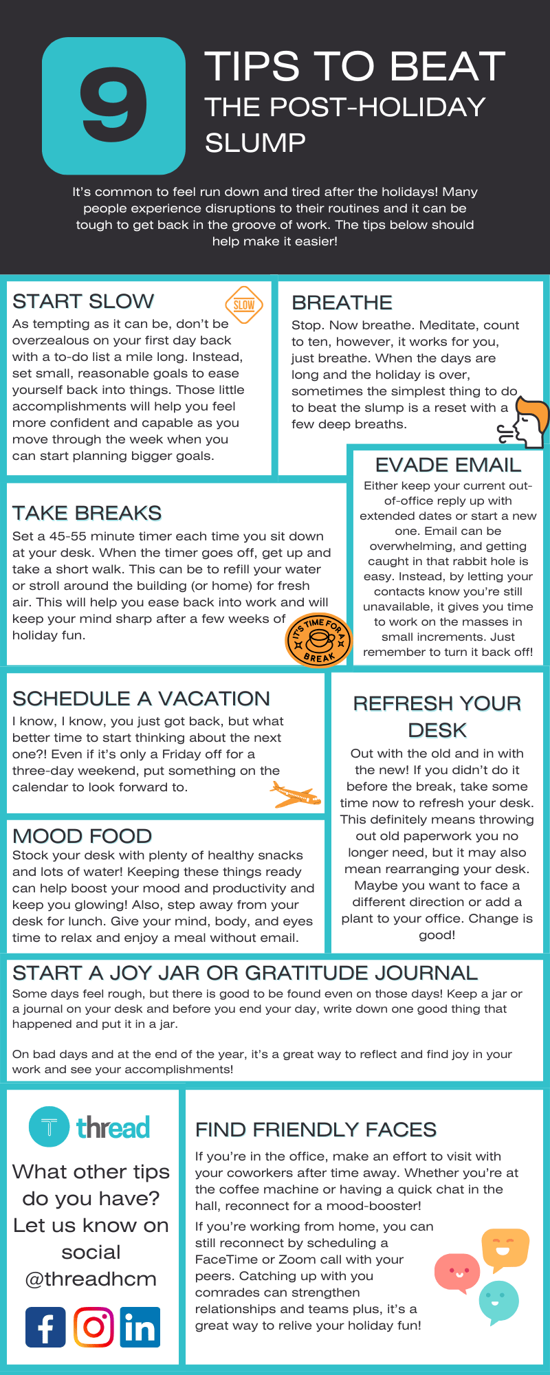 Beat post holiday slump infographic