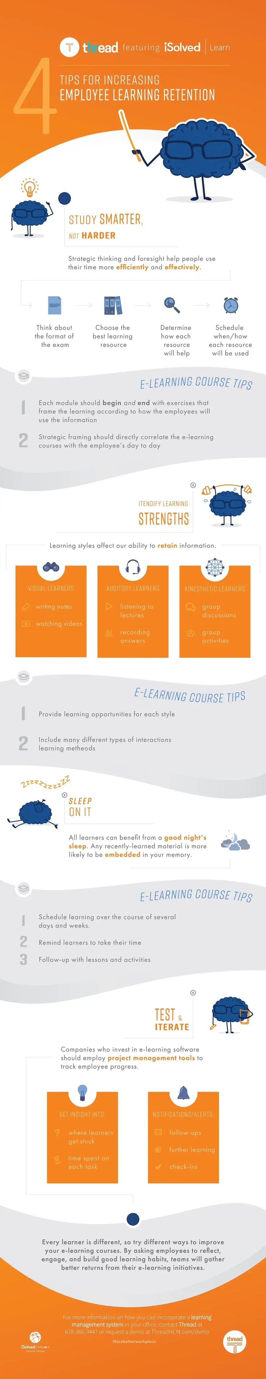 4 steps for learning retention - Infographic