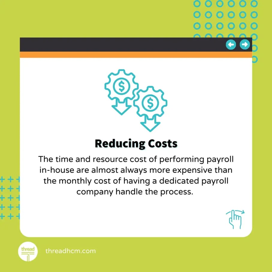 8 benefits of outsourcing payroll - Reducing costs