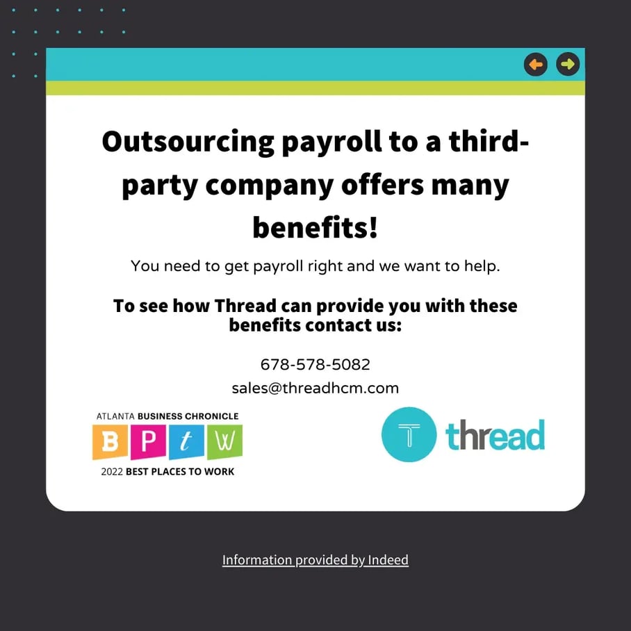 Benefits of outsourcing payroll - Contact Thread
