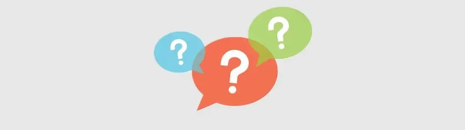 3 colorful question marks