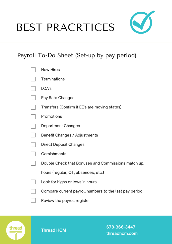 Payroll To-Do Checklist