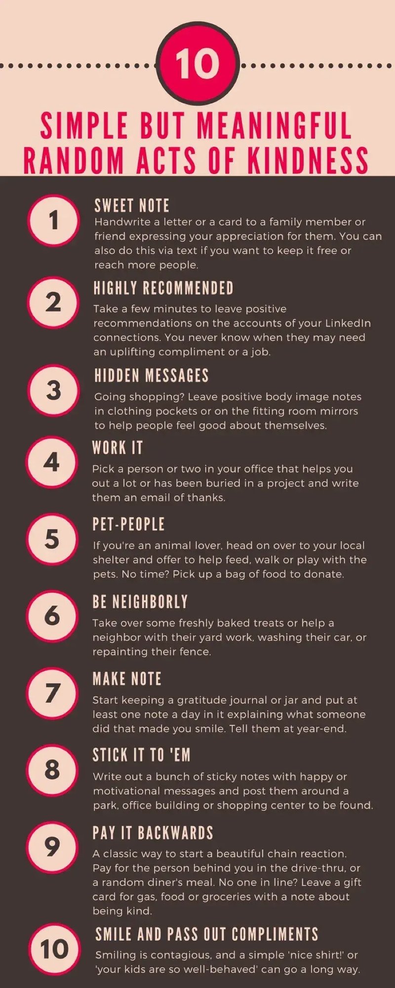 Infographic 10 Simple Random Acts Kindness
