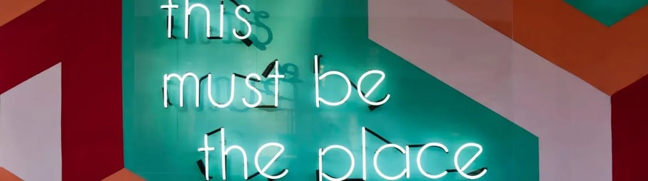 "This must be the place" neon sign