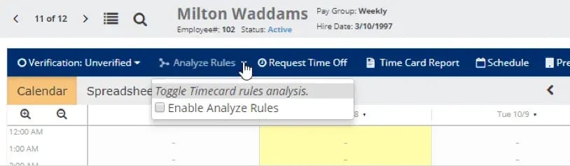 Timecard rules - iSolved 5.0.05