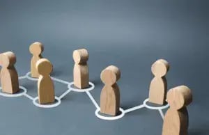 Wooden figures, connected