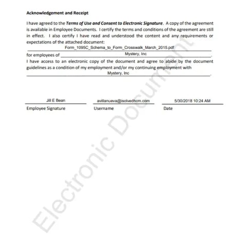 Acknowledge receipt - iSolved 5.0.03