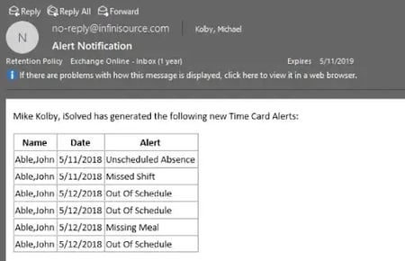 Alerts - iSolved 5.0.02