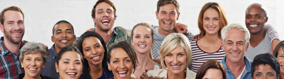 Group photo, smiling people
