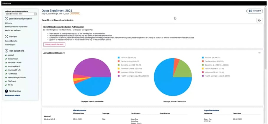 isolved benefit enrollment submission screen